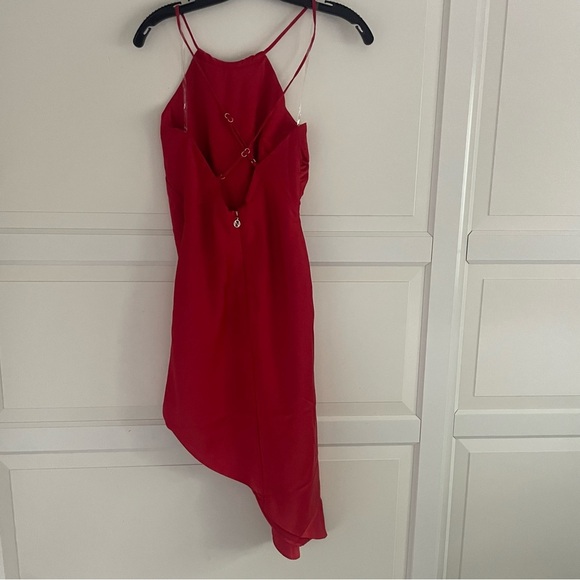 New! Nookie Red Gypsy Mini Halter Asymmetrical Mini Dress 37676 - Picture 3 of 12